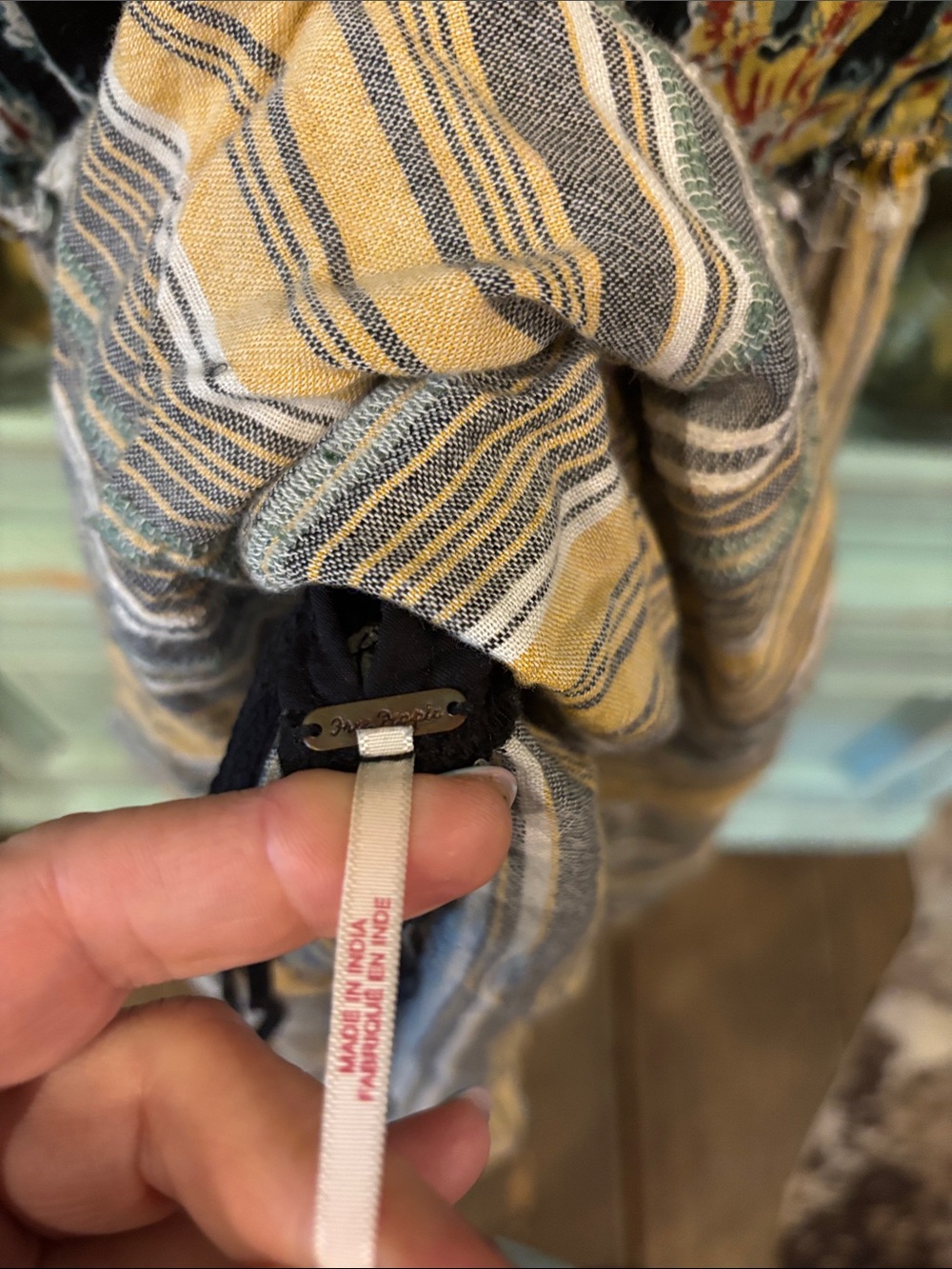 Free People Striped in Yellow, Gray & Cream